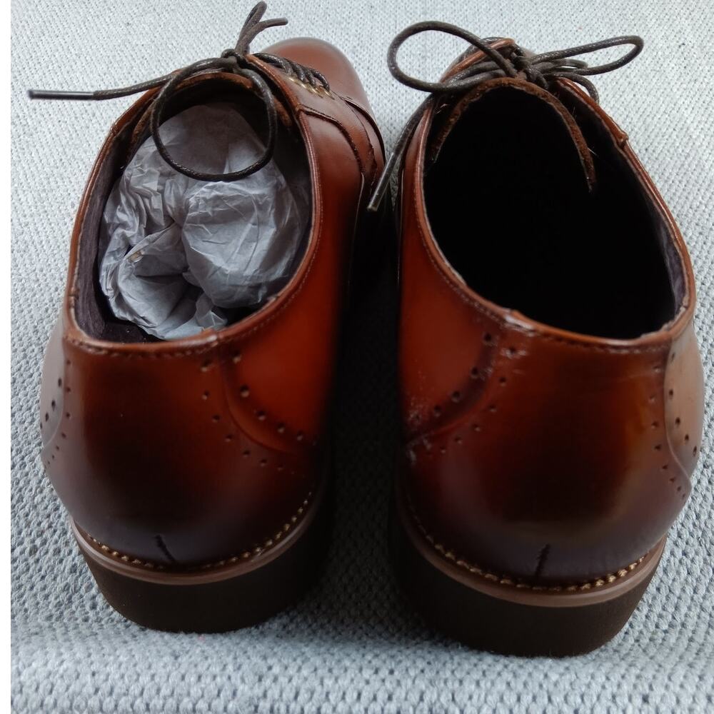 Stacy Adams Barcliff Dress Shoes Men's 12W Cherry Cognac Leather Oxford Cap Toe - Picture 5 of 10